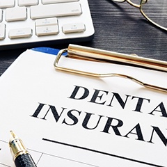 Dental insurance paperwork for the cost of dental implants