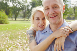 middle-aged couple in the park