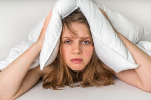 woman frustrated with no sleep