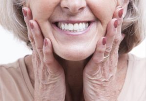 older woman smiling close up 