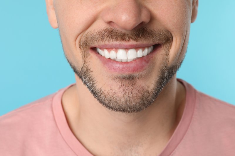 an up-close view of a man’s smile that shows his tooth enamel in Ponte Vedra