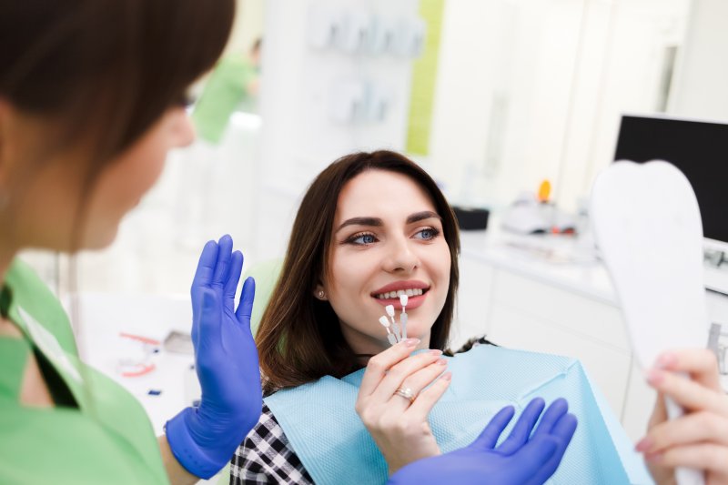 young woman getting porcelain veneers