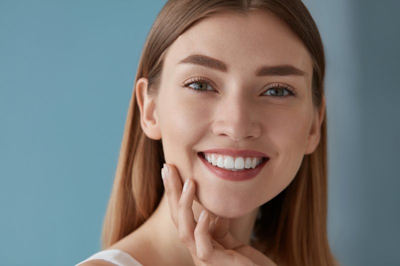 young person with a perfectly white smile