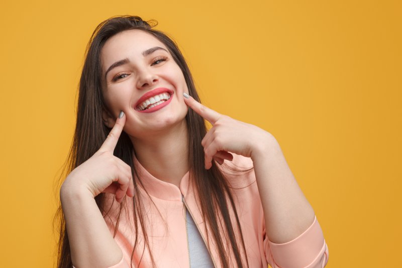 Lady shows off smile